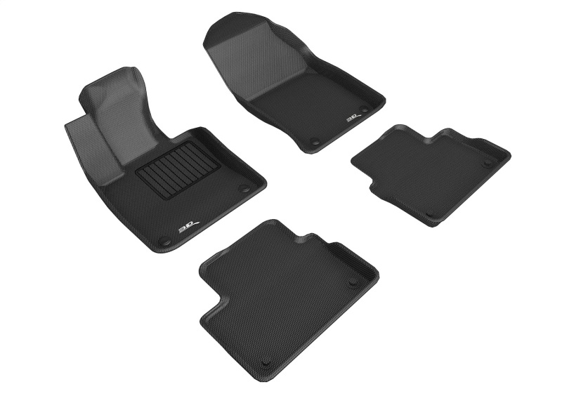 Volvo V60 Cross Country Floor Mats - Front and Rear - 3D MAXpider - Kagu Series - Black - `19-`24